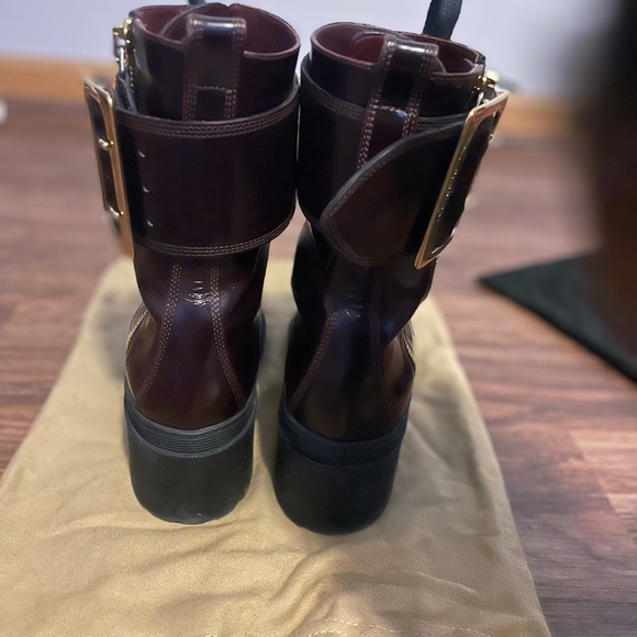 - [ ] Burberry scarcroft 50 buckle burgundy and gold size 37 1/2 $375.00 - Picture 3 of 7